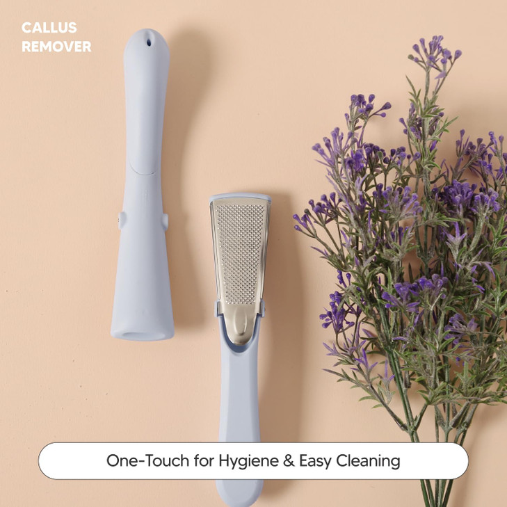F3 Systems, Stainless Steel Callus Remover(Sky Blue), Effective for Thick Callus and Cracked Feet Pedicure Rasp, Remove Hard Skin, Grater Foot File,