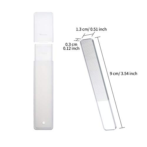 8 Pieces Glass Nail File Fingernail Polisher Shiner Glass Natural Files Crystal Nail Shiner Buffer Polisher with Case for Natural Fingernail