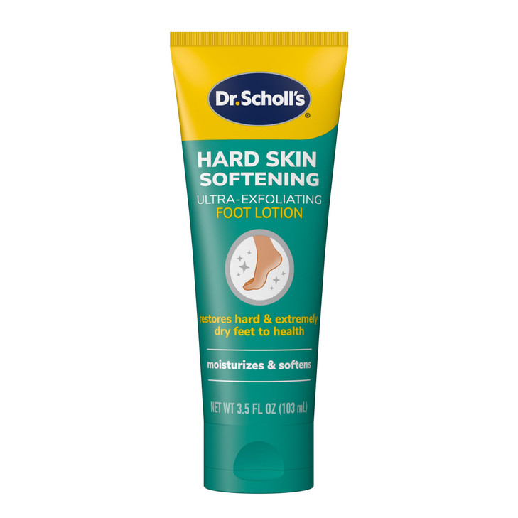 Dr. Scholl's Dry, Flaky Skin Remover Ultra Exfoliating Foot Lotion Cream, 3.5 oz, Moisturizer with Urea for Rough Dry Cracked Feet, Heal and Soothe f