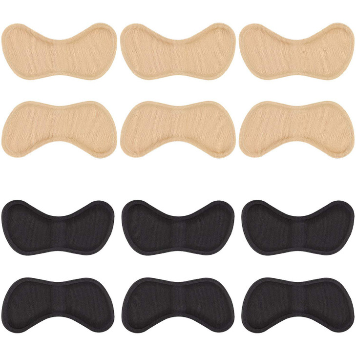 6 Pairs Heel Stickers Liner Cushion Pads for Loose Shoes Self-adhesive Shoe Filler Prevent Heel Slipping, Rubbing, Blisters, Foot Pain, and Improve S