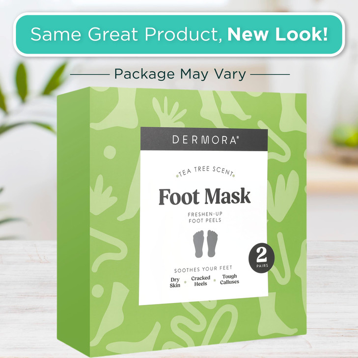 DERMORA Foot Peel Mask | Skin Exfoliating Foot Masks for Dry, Cracked Feet & Callus Removal | Dead Skin Exfoliator for Baby Soft Feet | Pack of 2 | R