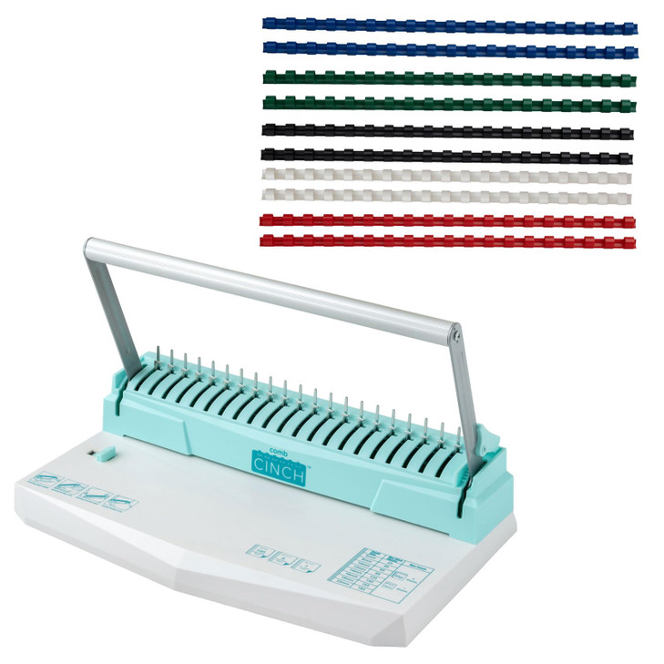 We R Memory Keepers Comb Cinch Book Binding Machine, Includes 10 8 mm Binding Combs, Book Binding Kit, Easy to Use, Use for Scrapbooking, Home Office
