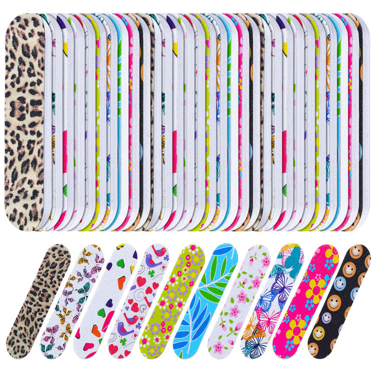 Mudder 150 Pack Mini Nail Files Bulk, Double Sided Emery Boards for Nails, Disposable Small Gift Set, Colorful Grit Emery Files Tools for Fingernails