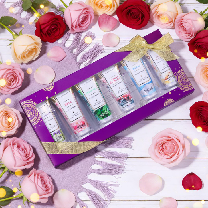 spa luxetique Hand Cream Gifts for Women, Valentines Day Gifts Galentines for Her, Hand Lotion with Natural Aloe and Vitamin E for Dry Hands Travel S