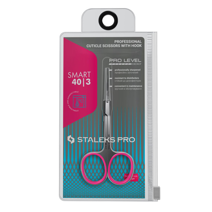 Staleks Professional Cuticle Scissors  Manicure Scissors, Stainless Steel, Extra Fine Curved Blades Smart 40 Type 3 SS-40/3