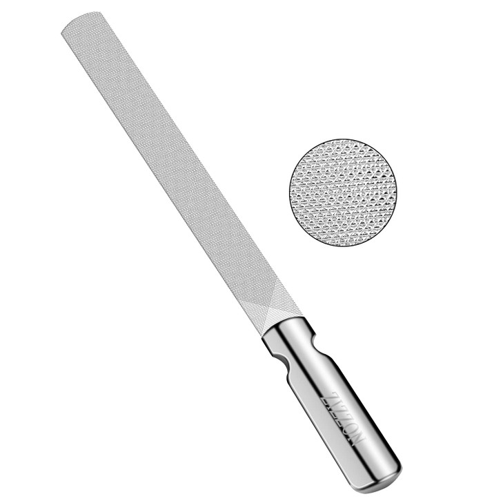 ZIZZON Professional Stainless Steel Nail Files Double Sided for Women and Men, Heavy Duty Reusable Manicure Filer for Natural Nails, Great for Home S