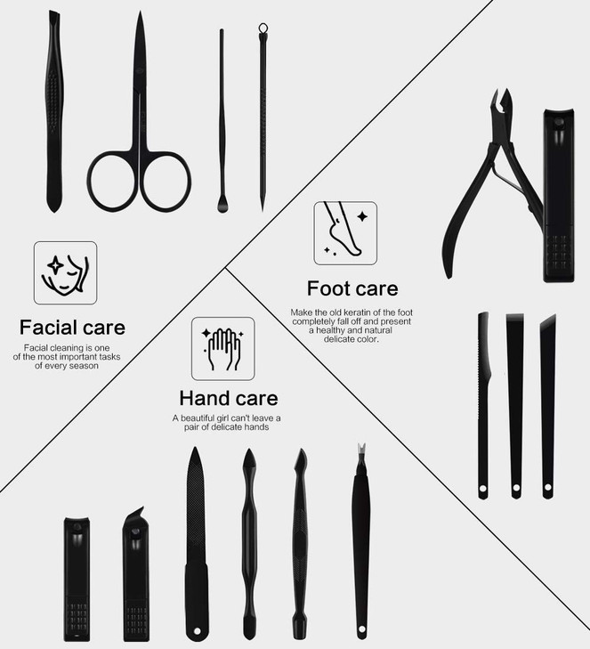 Nail Clippers Sets High Precisio Stainless Steel Nail Cutter Pedicure Kit Nail File Sharp Nail Scissors and Clipper Manicure Pedicure Kit Fingernails