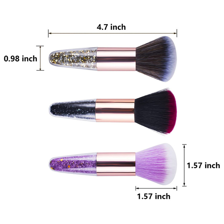 SILPECWEE 3Pcs Nail Art Brushes Nail Dust Brush Nail Cleaning Brush Blush Brush Makeup Brushes Nail Powder Brush Manicure Brush Nail Art Supplies