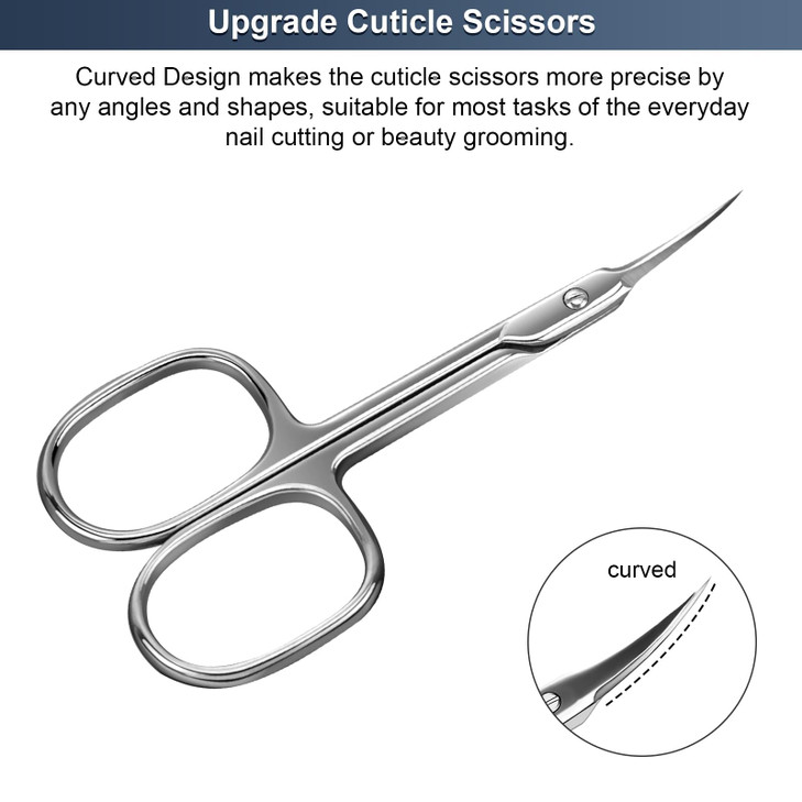 CGBE Cuticle Scissors Extra Fine Curved Blade, Super Slim Manicure Scissors for Cuticles Professional Small Scissors with Precise Pointed Tip Groomin