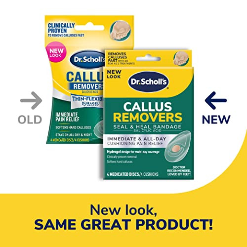 Dr. Scholl's CALLUS REMOVER Seal & Heal Bandage with Hydrogel Technology, 4ct // Removes Calluses Fast And Provides Cushioning Protection Against Sho