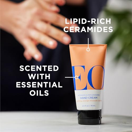 EO Hand Cream, 2.5 Ounce (Pack of 2), Orange Blossom and Vanilla, Organic Plant-Based, Moisturizer for Dry Skin