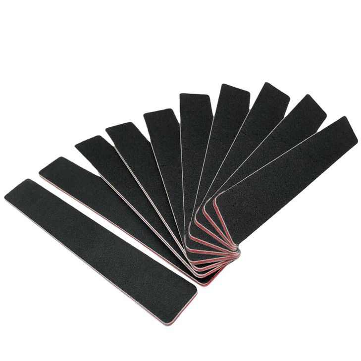 10Pcs Professional Washable Thick Nail Files Emery Board 60/60 Grit Black Nail Art Care Sanding Buffer Buffing Manicure Pedicure Tool