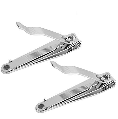 DNHCLL 2PCS Professional Nail Clippers, Stainless Steel Fingernails & Toenails Clippers Nail Cutter and Nail File Grooming Kit for Men and Women