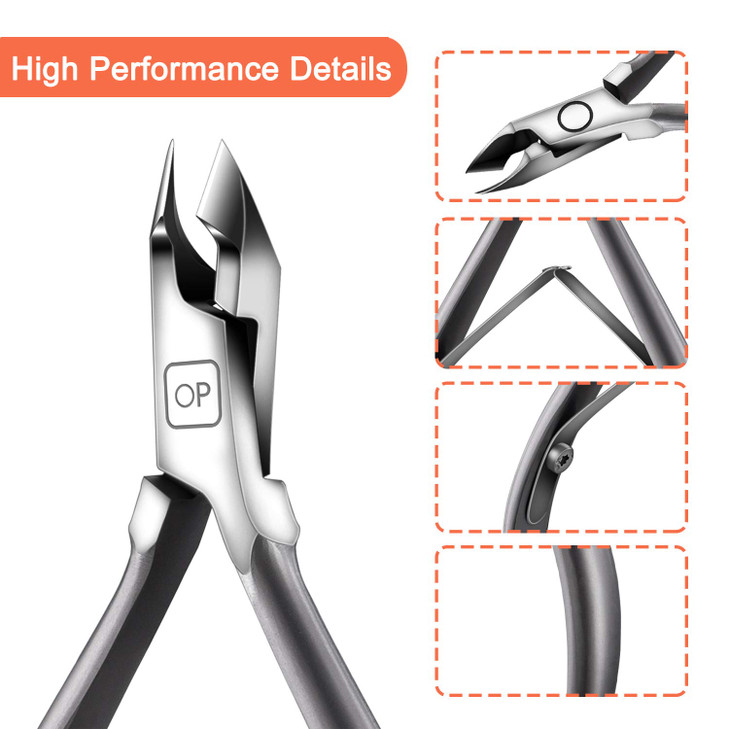 Cuticle Nippers Salon Grade for Manicurist Extremely Sharp Effortless Cuticle Trimmer Precise Clippers Pedicure Manicure Nail Care Tool, opove X7 min