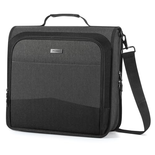 MoKo Zipper Binder with Multi-Pocket, 3 Inch 3 Ring Zipper Binder, 600 Sheet Capacity 6 Tab Expanding File Folder Multi-Pocket Zip Up Binders with Sh