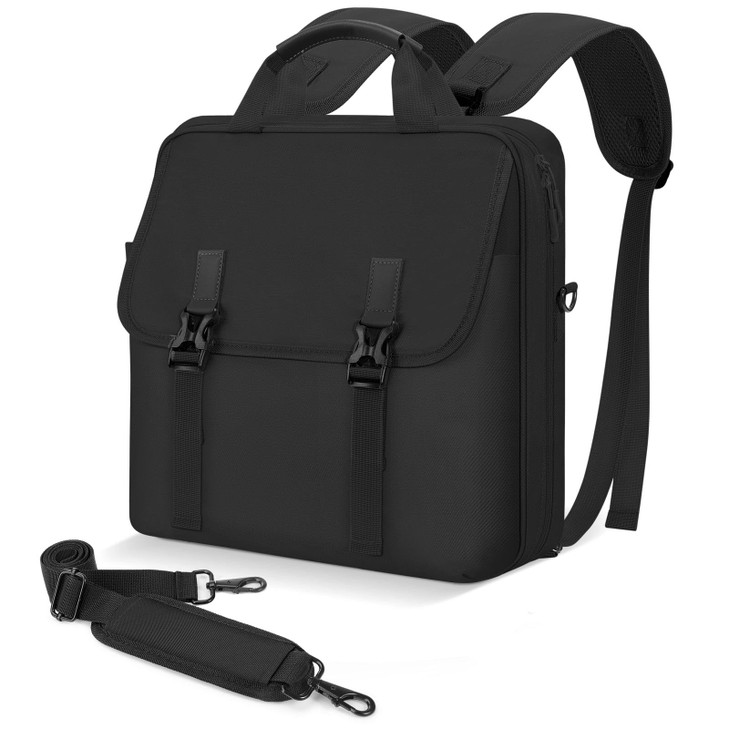 MoKo Zipper Binder Bag, 2 Inch 3 Ring Zipper Binder with Detachable Backpack Strap + Shoulder Strap, 500 Sheets Capacity, Multi-Pocket School Bag Fit