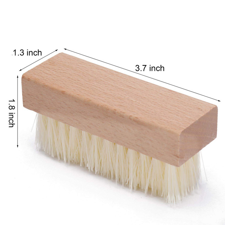 4-Packs Wooden Nail Brush Sturdy, Non-Slip Fingernail Hand Scrub Brush Nail Cleaning Brush for Nails and Toes