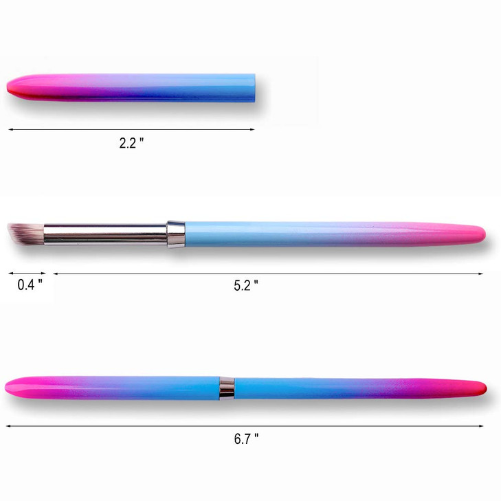 SILPECWEE 1Pc UV Gel Nail Ombre Brush Kolinsky Alloy Handle Nylon Hair Nail Art Gradient Painting Drawing Pen Manicure Brush Tools