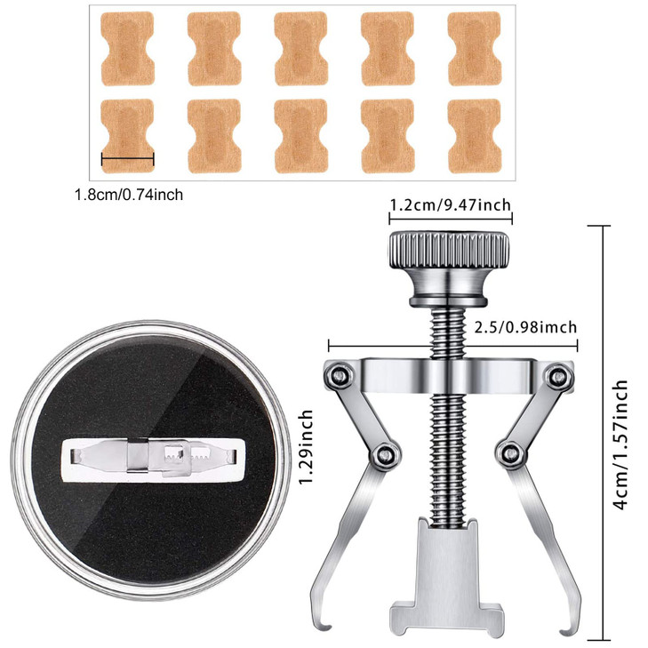 Ingrown Toenail Tools Kit, Includes Ingrown Toenail Lifter, Toe Nail Correction Buckle, 4 Sheets Ingrown Toenail Correction Patches for Ingrown Toe N