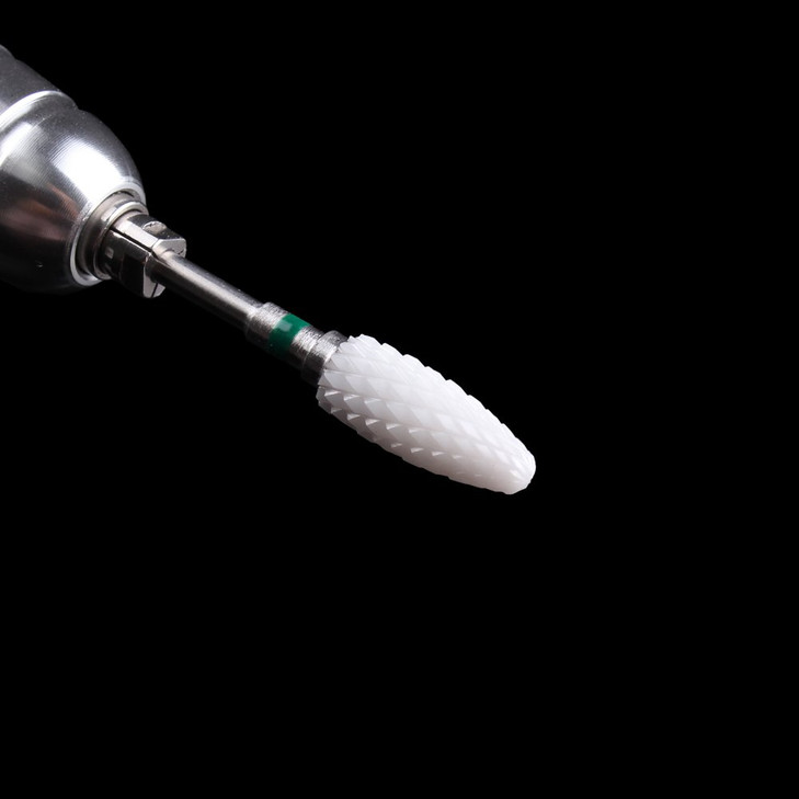 MZCMSL Coarse Grit Ceramic Nail Drill Bit,White Ceramic Cone File Bit, 3/32 Flame Style Gel Nail Polish Removing Nail Art Tool