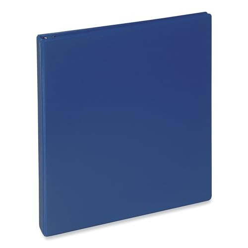 Universal Slant D-Ring View Binder, 3 Rings, 0.5" Capacity, 11 x 8.5, Navy Blue