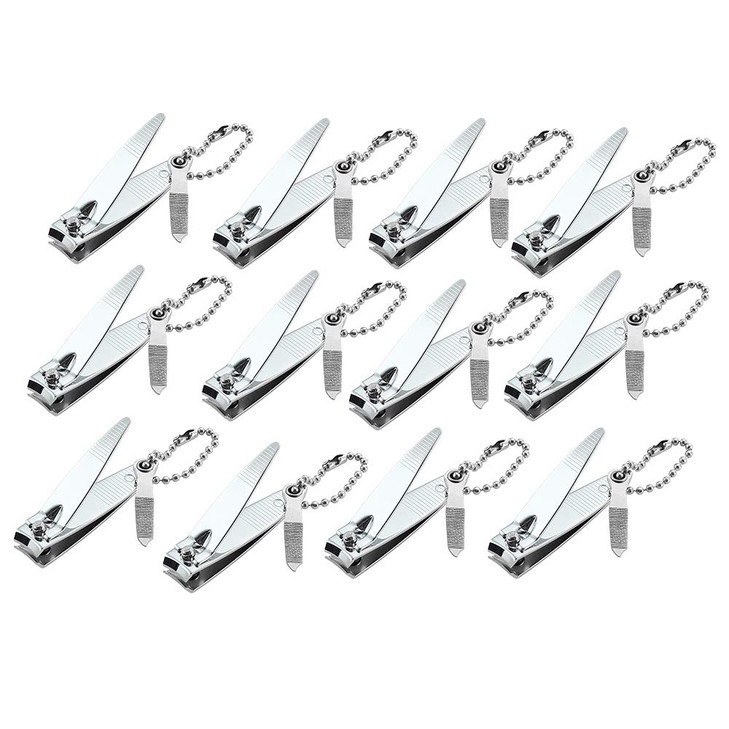 12 Pcs Nail Clippers for Fingernails by YWQ - Swing Out Nail Cleaner/File - Popular Gifts for Men & Women - Best Sharp Stainless Steel Clipper - Wide