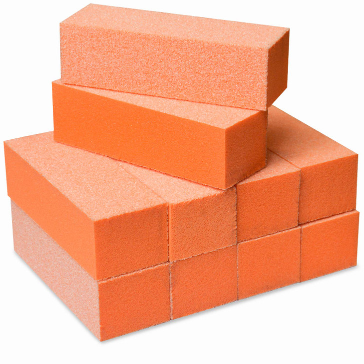 Maccibelle Durable Nail Buffer Sanding Block 60/100 Grit Orange Buffer for Buffing File Acrylic Polygel Artificial Dip System Fingernails, Pedicure T
