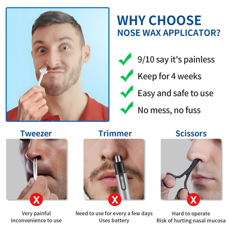 OAKEER Hair Remover 40 Pcs Nose Wax Sticks for Nostril Nasal Cleaning Ear Hair Removal