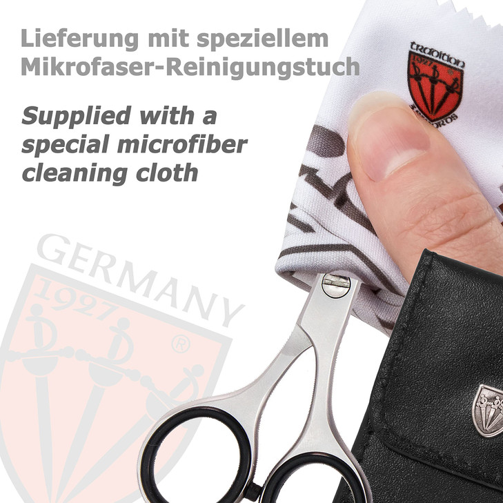 3 Swords Germany  professional BEARD MUSTACHE HAIR SCISSORS, stainless steel, straight blade, sharp, with black case