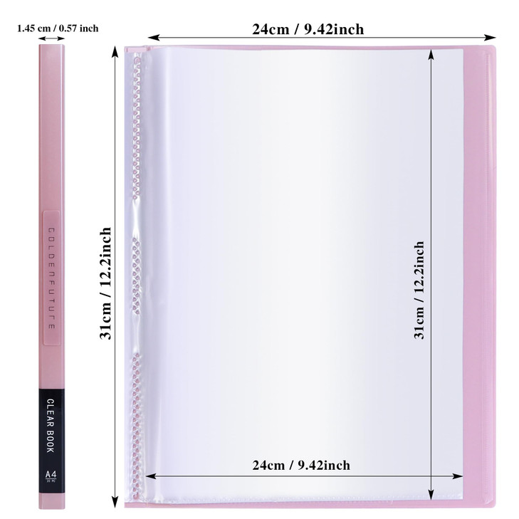 Tuhangcc Binder with Plastic Sleeves 8.5x11 20-Pocket- Heavy Duty Art Portfolio Folder with Clear Sheet Protectors,Displays 40Pages, Presentation Boo