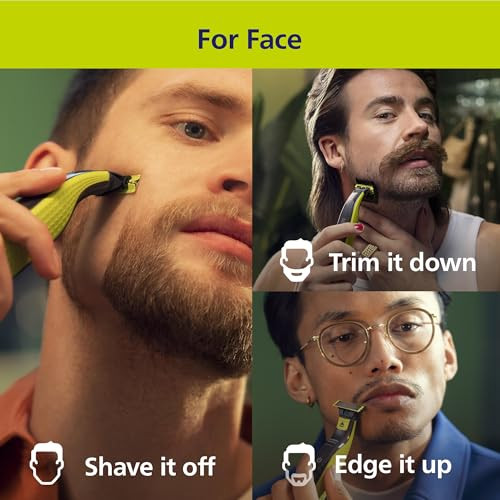 Norelco Philips OneBlade 360 Hybrid Face, Electric Beard Trimmer and Shaver, with 360 Blade Technology, 1x 360 Blade for Face, 5in1 Adjustable Comb,