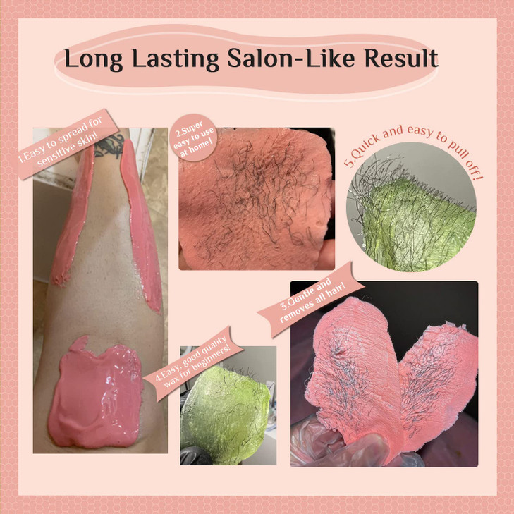 Waxing Kit for Women and Men, GIRLEARLE Wax Warmer Hair Removal at Home with Beads, Multiple Formulas Target Different Types of Sensitive Skin Body,