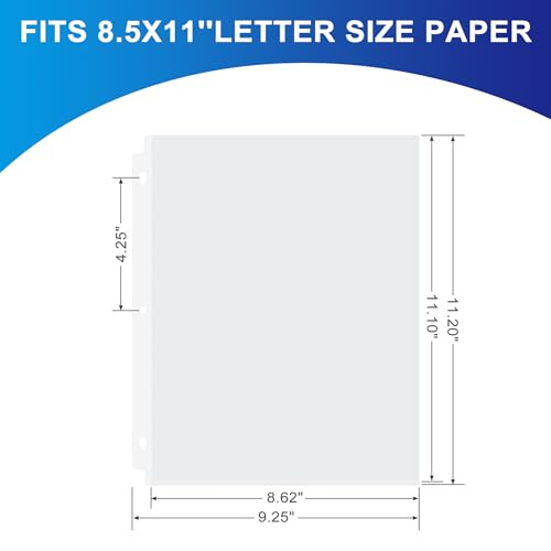Aegero 65 Pack Clear Sheet Protectors, 8.5 x 11 inch Page Protectors for 3 Ring Binder,Top Loading Paper Protector for Documents and Photos,Letter Si