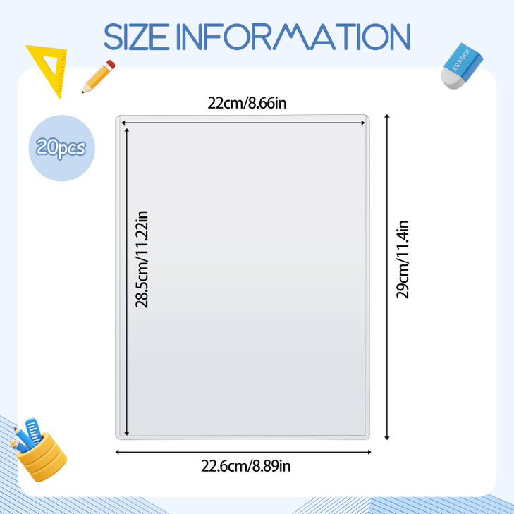 20 Pcs Rigid Print Protectors Transparent Plastic Sheet Cover Clear Paper Protect Sleeve Protect Document Holder Birth Certificate Protector for Pict