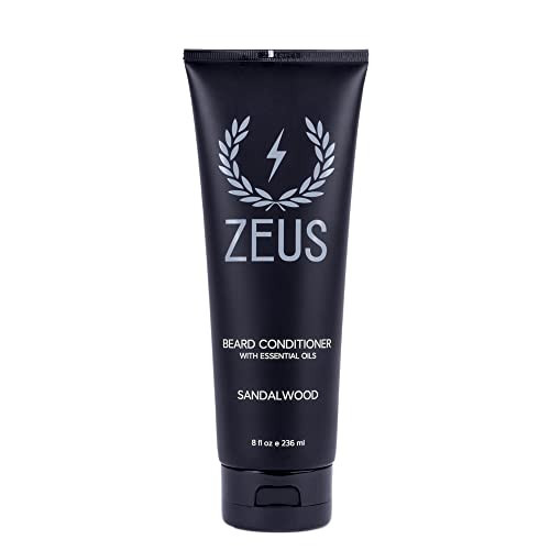 ZEUS Beard Conditioner Wash, Cleansing & Moisturizing Beard Wash with Green Tea & Natural Ingredients to Soften Beard  8 oz. (Made in USA) Sandalwoo