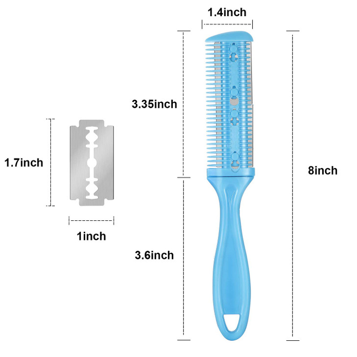 Maitys 3 Pcs Haircut Razor Comb Hair Cutting Comb with 12 Replacement Blades Double Edge Shaper for Salon & Home Styling Split Ends Trimmer Styler fo