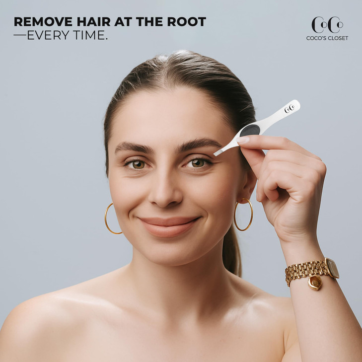 Tweezers for Facial Hair Women & Men  Stainless Steel Tweezers for Eyebrow with Professional Hand-Sharpened Slanted Tips for Fine or Ingrown Hair Re