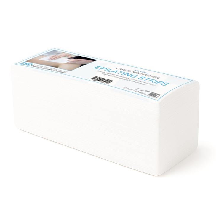 Appearus 250-Count Large 3x9 Non-Woven Waxing Strips  90 gsm Tear-Resistant, Lint-Free Epilating Strips for Face & Body  Compatible with All Soft W