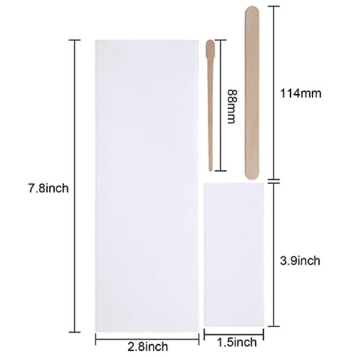 Yaomiao Wax Strips Kit, 250 Pieces Includes Waxing Strips and Smooth Wax Applicator Sticks for Women Men Body Skin Hair Removal (White)