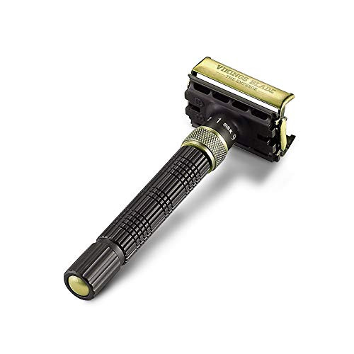 VIKINGS BLADE Adjustable Double Edge Safety Razor + Luxury Case. Smooth, Reusable, Eco-Friendly (The Emperor Augustus)