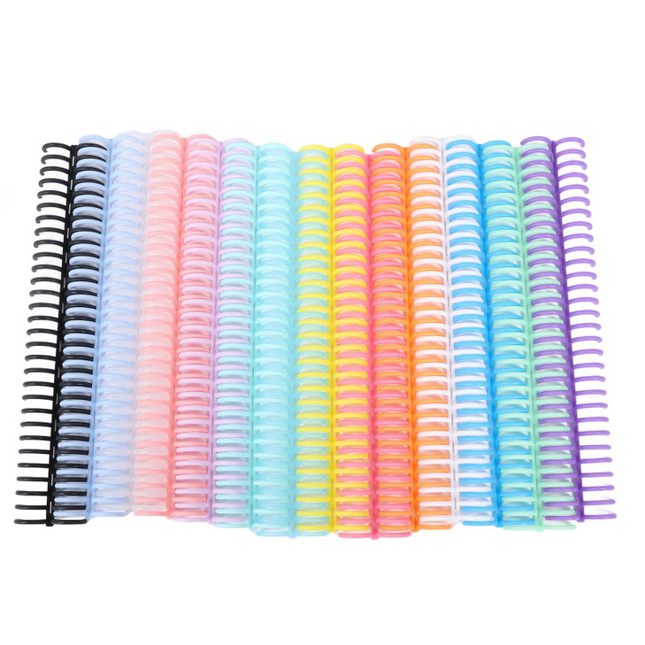 14 Pcs Plastic Binding Combs, 14 Colors Comb Binding Spines, Ring Plastic Combs and Spines for Teacher Student Document Notebook File Making, for A4