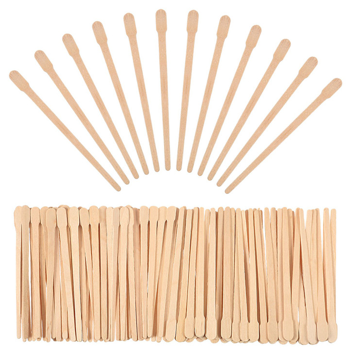 Bememo 500 Pcs Wax Sticks Eyebrow Brow Lip Nose Small Wooden Waxing Applicator Spatula Craft Sticks for Hair Face Legs Removal Spa
