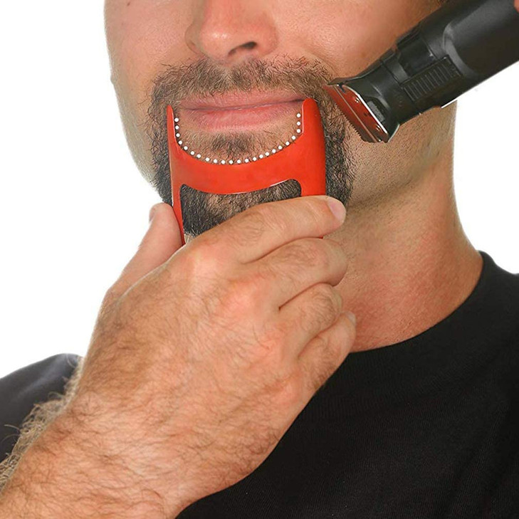 Healifty Goatee Shaving Template Shaping Edge Up Tool for Goatee Trimming Lineup Beard Grooming Kit for Men Barber Supplies 2pcs