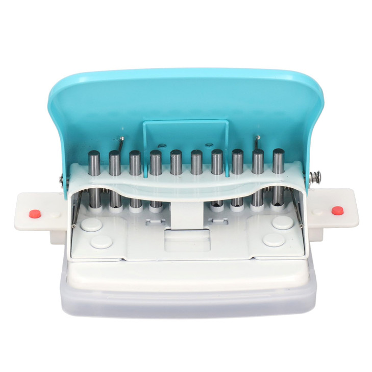 Binding Machine, 10 Hole Handheld Portable Spiral Paper Binding Machine - A4 A5 A6 A7 Coil Book Round Hole Puncher(Light Blue)