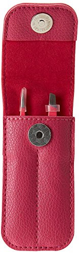 Precision Tweezers for Eyebrows - FEITA Professional Stainless Steel Slant & Pointed Eyebrow Tweezer Set with Travel Case for Woman Facial Hair Remov