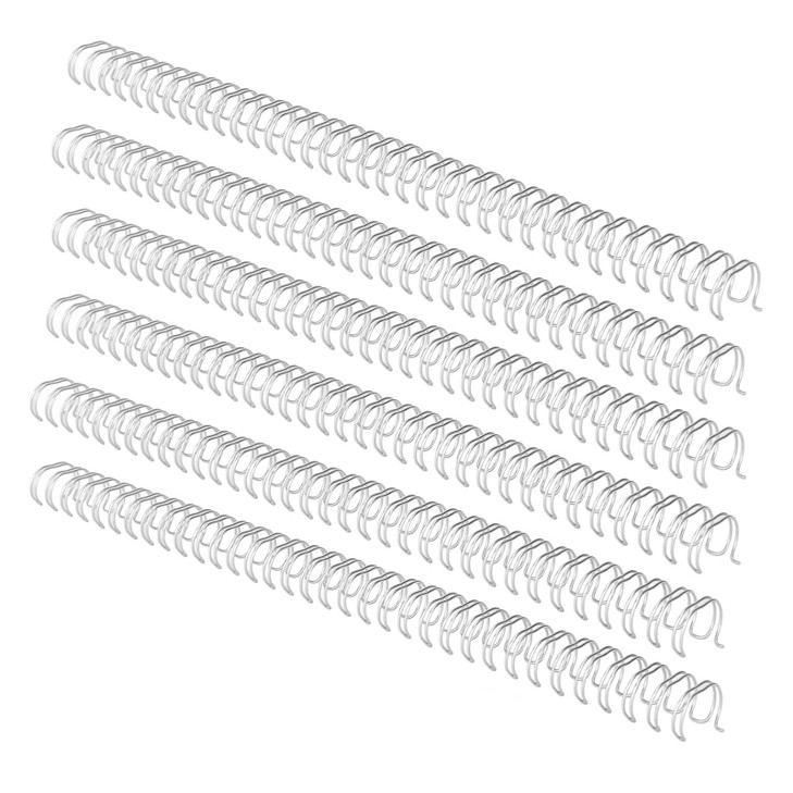 Binding Wire, 100 Pack Double Loop Wire Binding Spines, 34 Holes Double Spiral Binding Ring Coil, Metal Book Cinch Binding Machine Wire, Fit for Scho