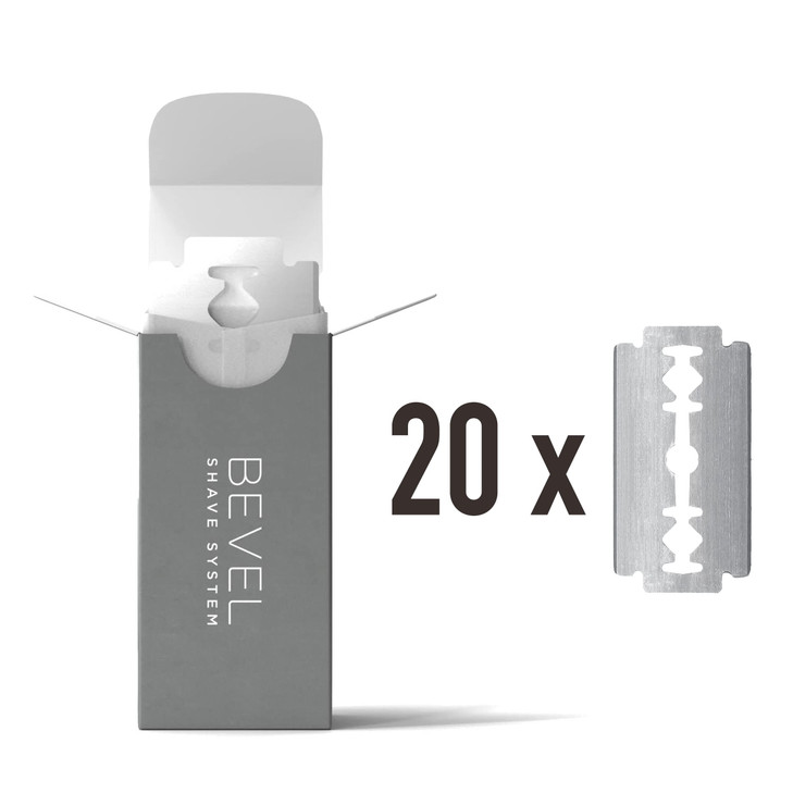 Bevel Safety Razor Replacement Blades 20 Pack, Double Edge Safety Razor for Men Blades to Prevent Razor Bumps and Skin Irritation, Single Blade Razor