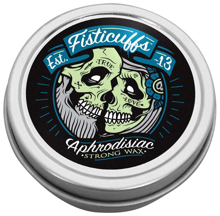 Grave Before Shave Fisticuffs Strong Hold Mustache Wax Leather/Cedar wood scent 1 Oz. Tin
