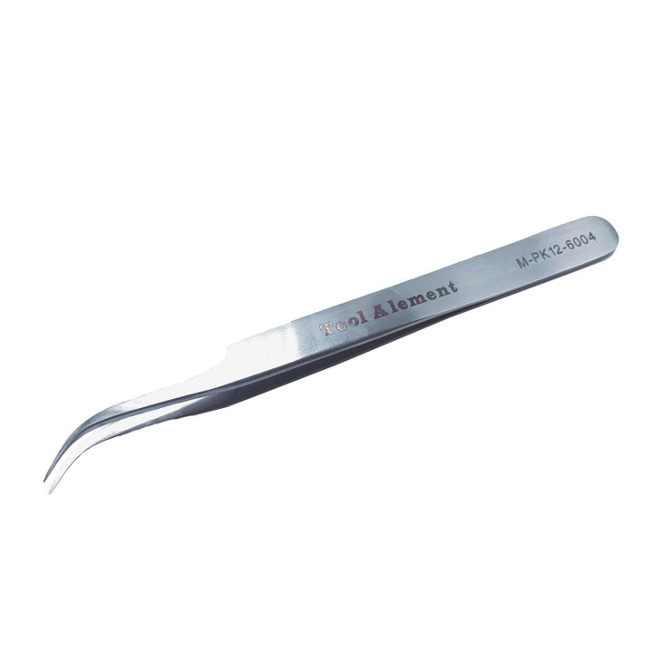 Tool Alement Canadian Stainless Steel 12cm Semi Curve Eyelash Tweezers M-PK12-6004