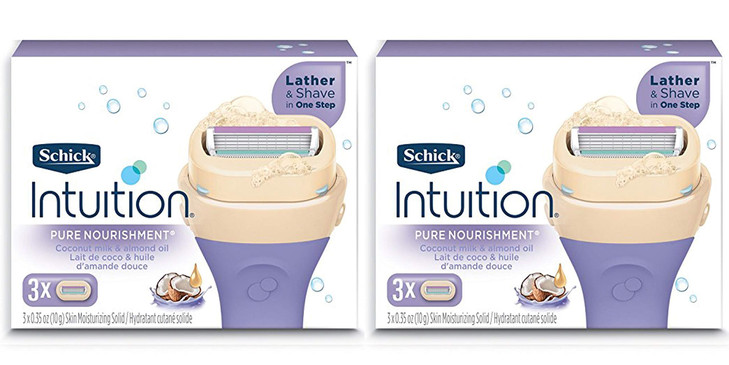Schick Intuition Pure Nourishment Womens Razor Refills with Coconut Milk and Almond Oil